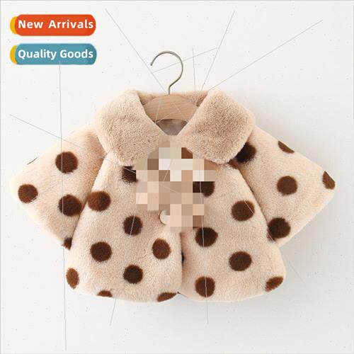Baby and toddler plush cape cape winter 2023 new polka dot l