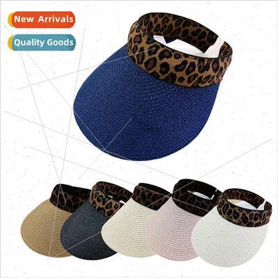 ins set sun hat hollow top sun hat leopard print hat ladies