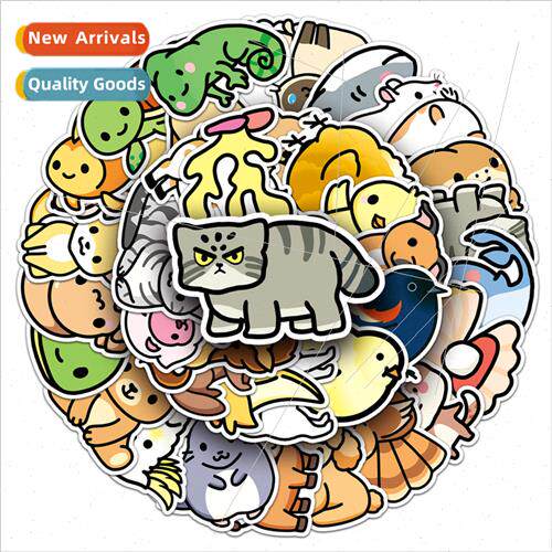 50 pcs of cute cartoon animals children stickers waterproof