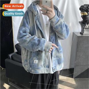 Tie-dye cardigan sweater men Korea nd loose loose versatile