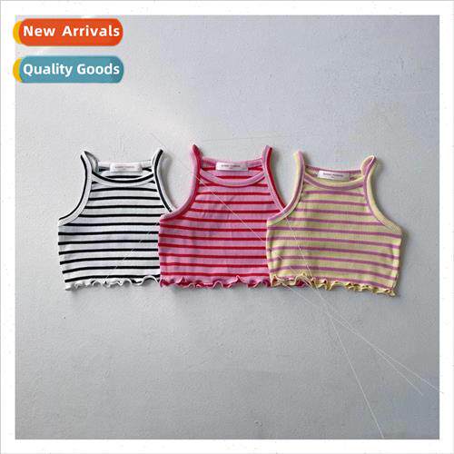 2023 summer girls middle and big kids colorful striped under