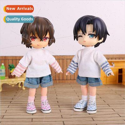 waifu long sleeve top patchwork striped top BJD 12 points ve