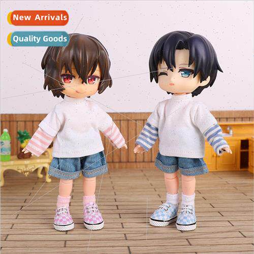 waifu long sleeve top patchwork striped top BJD 12 points ve
