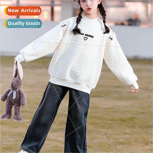 Girls padded sweater winter 2023 new 适用eign childrens clot