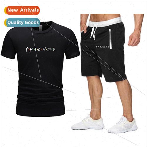White FRIENDS Printed Fashion New Cotton T-shirt Casual Shor