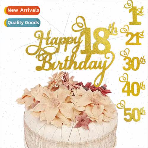 Digital Happy Birthday Cake Insert Birthday Party Cake Toppe