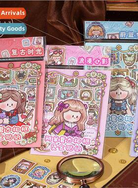 Ago retro photo frame hot stamping stickers cute cartoon cha