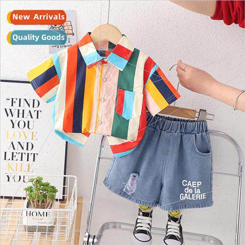 Boys summer suit fashionable fashionable colorful vertical s