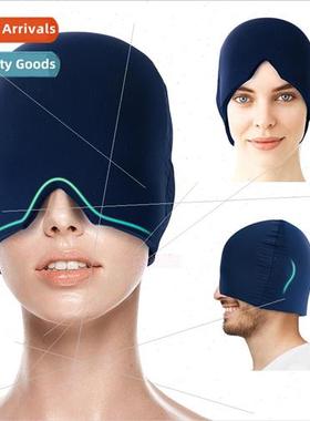 Migraine hot and cold compress head cover headache hat retra