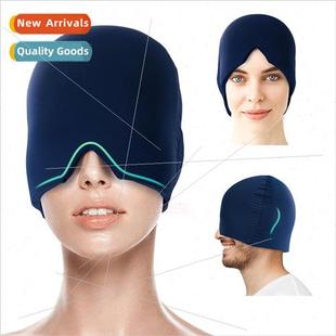 Migraine hot and cold compress head cover headache hat retra