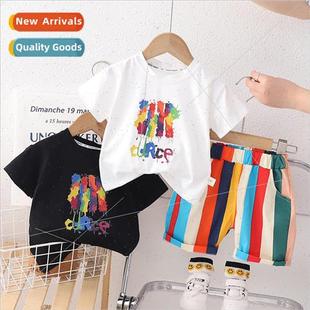 the short summer sleev graffiti Korean colorful Boys new