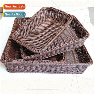 Rattan Imitation Basket Rectangular and Plastic Bread Woven