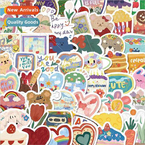 90 pieces of cartoon Korean water brush drawing stickers cut