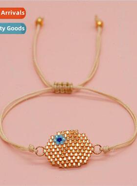 New Fashion INS Devils Eye 11 rows of oval rice beads eyes b