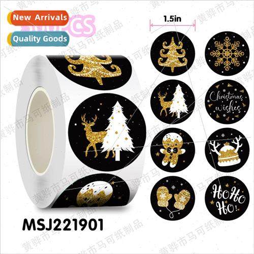 Christmas Holiday Round Stickers Christmas Party Supplies De