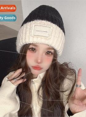 Autumn and winter hats female patch knit cap Korean fashion