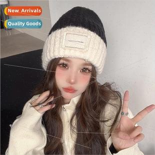 knit winter Autumn patch hats female cap and Korean fashion