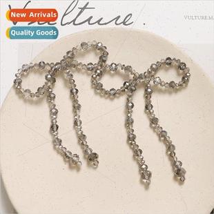 soot crystal weaving cold beaded handmade wind diy Korea bow