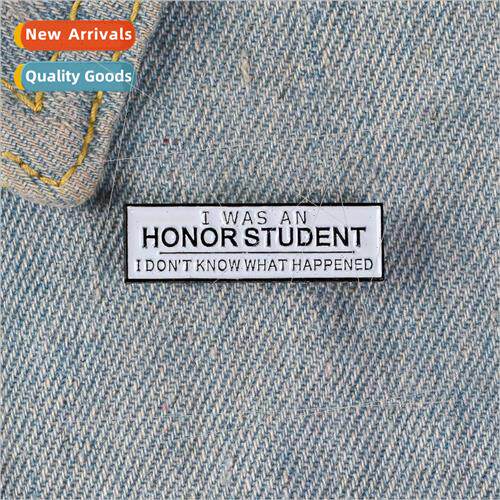 Tags alphabet jewelry alloy brooch Im a good student logo ta