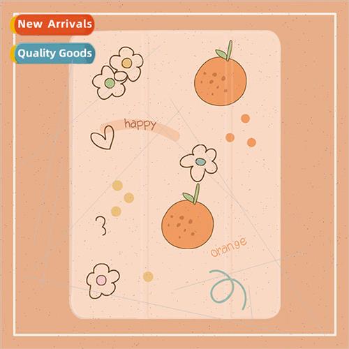 适用 ipad11 case 12.9 orange air4 with pen slot mini5/6 tabl