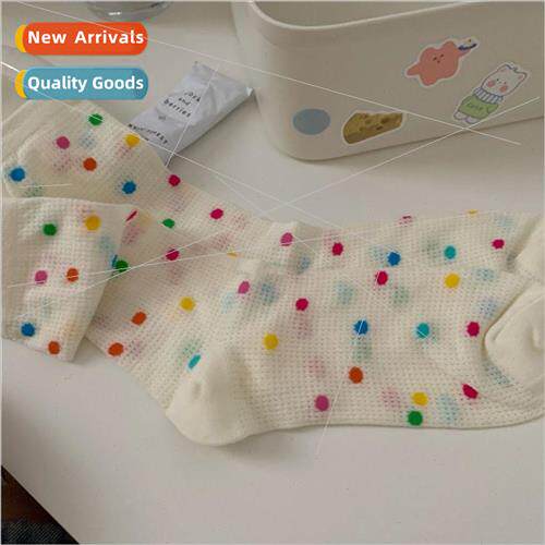 Dopamine girls daily wear colorful polka dot socks female su