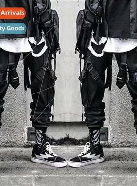 function wind pants mens fall and winter paratrooper drawstr
