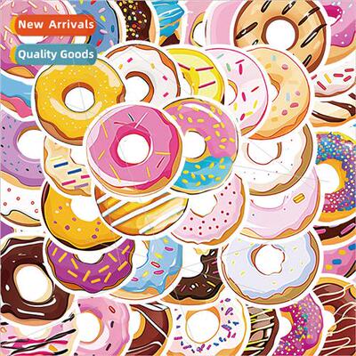 50 pcs of cute donut cartoon stickers cell phone case refrig