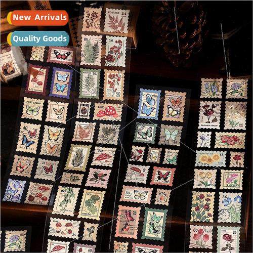 Stickers long strip tape Age post office series retro stamps