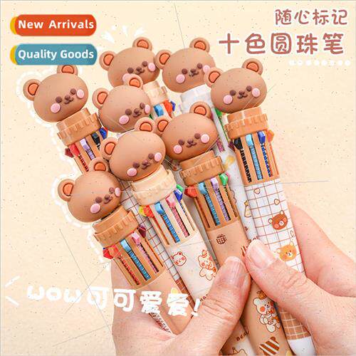 Bear 10 color ballpoint pen cartoon press type multicolor co