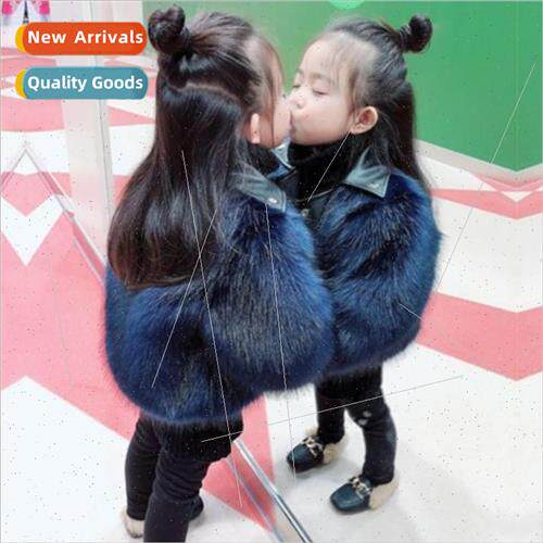 2023 girls fur fur coat jacket jacket fall and winter faux f