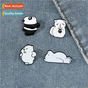 bear metal milk drink kitty polar panda badge cute Cartoon