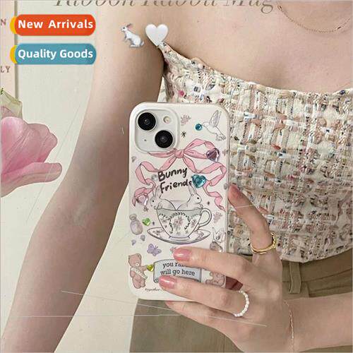 Sweet pink bow ribbon bunny 适用 apple 14/13 phone case ipho