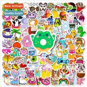 mix size ins cartoon stickers dinosaur cyan 4cm small 100