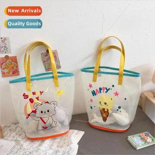 jelly new cute transparent beach 2022 handbag bear ins bag