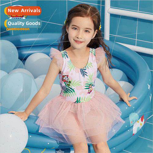 Girls one-piece skirt triangle mesh swimsuit Woofers new bab