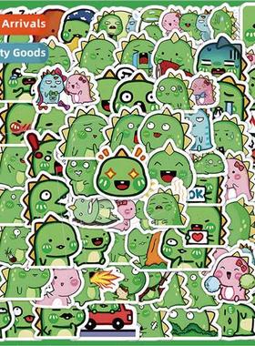 100 small dinosaur stickers cartoon cute green animal handbo