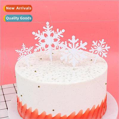 Christmas white silver snowflake ice cake acrylic insert par