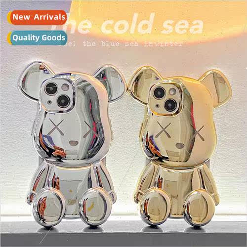 适用 iPhone13/12 phone case plating stereo bear XR Apple 11P