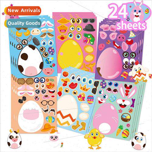 Easter egg diy craft stickers easter kids puzzle party game