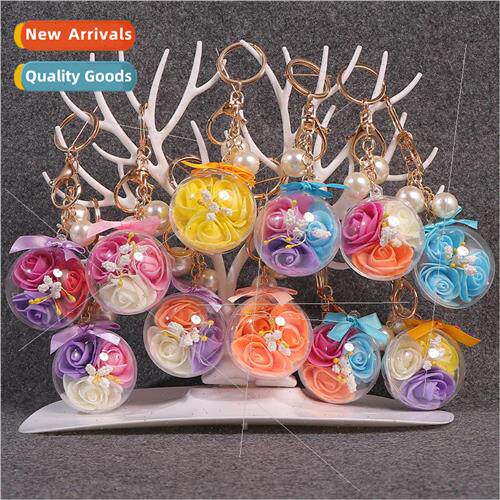 Handmade creative production three-color eternal flower crys