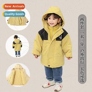 down jacket winter childrens child and hooded fall Work 2023