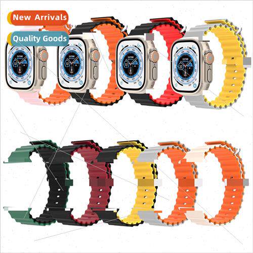 适用 apple watch8 Ultra watch ocean silicone strap apple oce