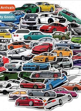 50 cartoon JDM car stickers can be decorated luggage trolley