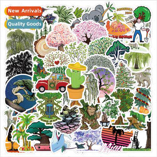50 cartoon e stickers creative personality willow e coconut