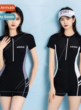 Sports swimsuit female slimming belly-shading thin color-spl