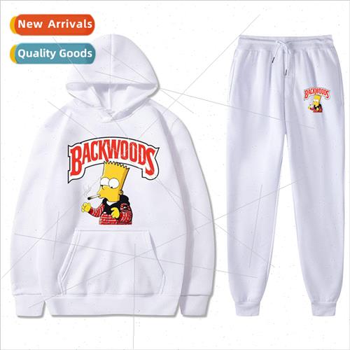 Mens Sweatshirt Sweatpants Set backwoods cigar mpson cartoon