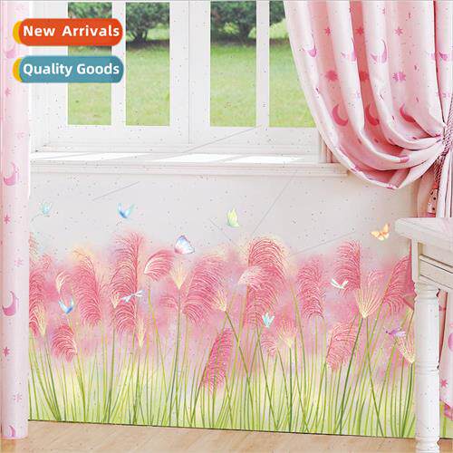 Wall stickers plants dreamy pink girl heart ins bedroom skir