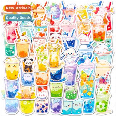 50 Pearl Milk Tea Stickers ins flavor drinks cute animal pea