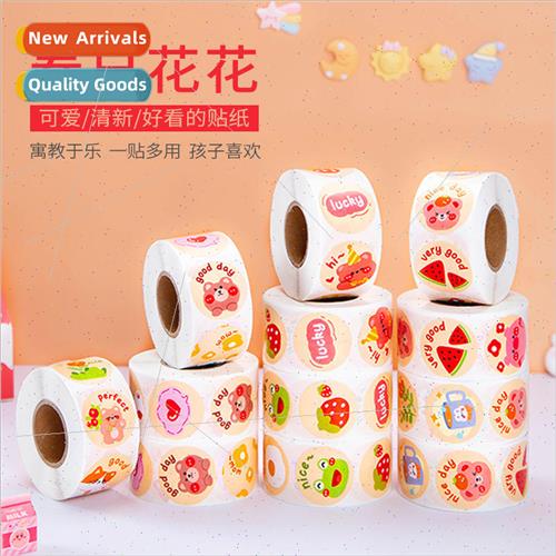 Childrens cute reward stickers spring flowers whole roll of