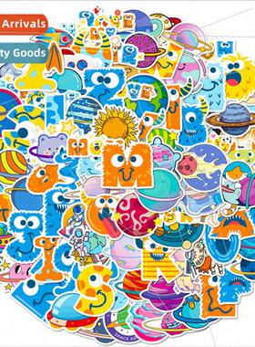 100 small size 4cm planet astronaut stickers space astronaut